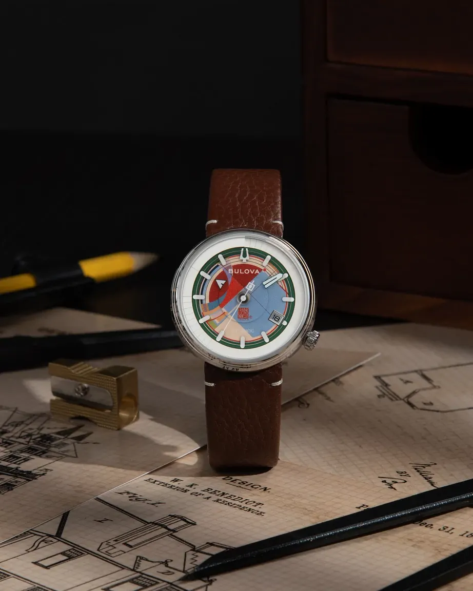 Green Dial Leather Strap David and Gladys Wright House 96B486 | Bulova